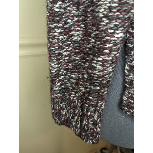 Madewell Firelight Marled Pullover Chunky Cable Knit Split Side Sweater Size L - Picture 7 of 10